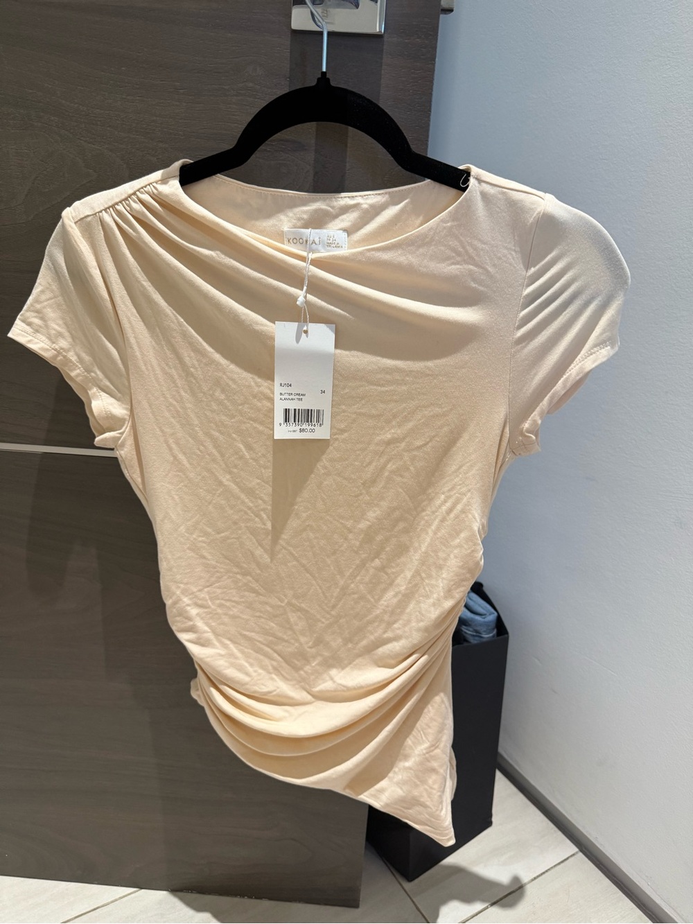 Kookai alannah tee in buttercream